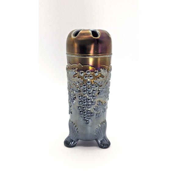 Unique Vintage Northwood Grape and Cable Amethyst and Gold Art Glass Hatpin Vase - Picture 8 of 8